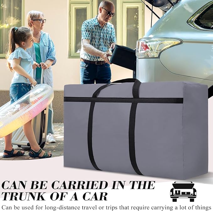 Extra Large Duffle Bag 90L/23.77Gal Moving Bag Tear Resistant Heavy Duty Storage Bags Lightweight Big Luggage Bag for Camping, Travel, Moving (Grey)