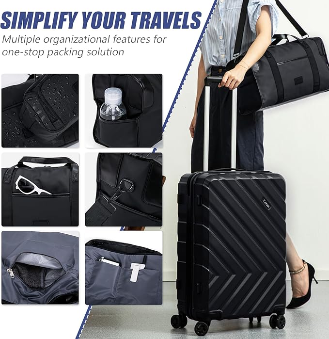 Luggage Sets 5 Piece, Suitcases with Wheels, ABS Hard Case Luggage with TSA Lock Spinner Wheels, Carry On Luggage Set(5 Piece Sets (20"/24"/28"/DB/TB))