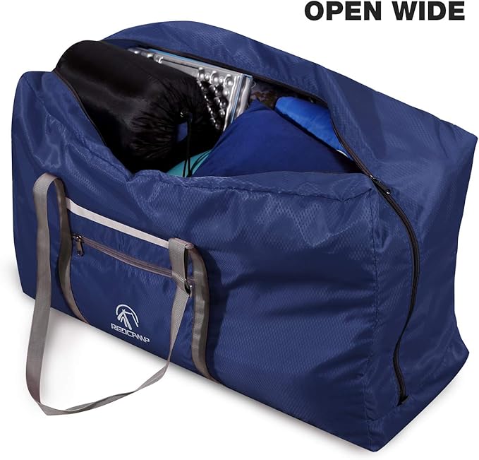 REDCAMP Foldable Extra Large Duffle Bag 100L/31 Inch, Lightweight Travel Duffel Bag with Adjustable Strap for Men Women,Dark Blue