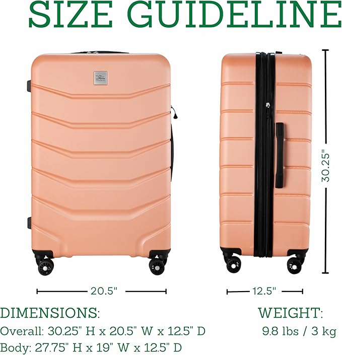Skyway Luggage Silverton Hardside Collection – Lightweight Durable Suitcases with Wheels, Expandable Luggage for Travel Essentials with TSA Lock, 28-inch Large Checked, Papaya Punch