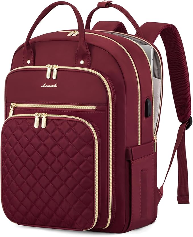 LOVEVOOK Laptop Backpack for Women with Laptop Compartment, Water Resistant Travel Work Backpacks Purse Stylish College Business Teacher Nurse Computer Bag, Fits 15.6" Laptop