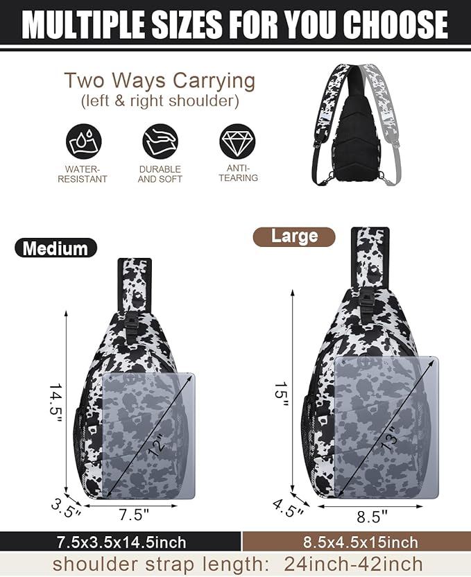 Crossbody Bags for Women Men Trendy Sling Bag Backpack Casual Chest Bag with Convertible Shoulder Strap