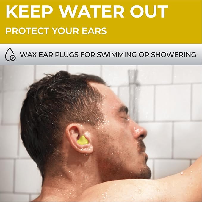 Peace&Quiet | PQ Wax Ear Plugs for Sleeping, Swimming - Soft Noise Cancelling Silicone Gel Wax Earplugs for Sleep and Swimmers, Ear Protection with Sound Blocking Level of 32 Db, Yellow