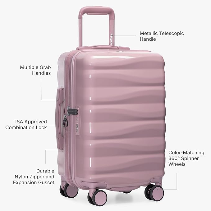 Traveler's Choice Edinburgh II Hardside Spinner Luggage, TSA Lock, Pink, 29" Large