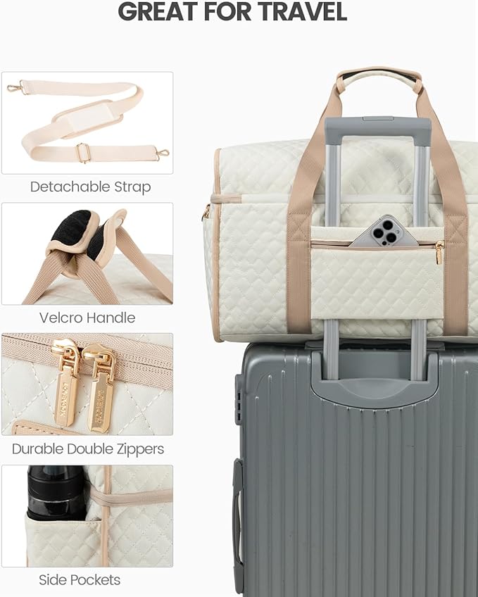 LOVEVOOK Travel Duffle Bag - Weekender & Overnight Bag with Toiletry & Wet Pocket, Carry-On Size, 3pc Set