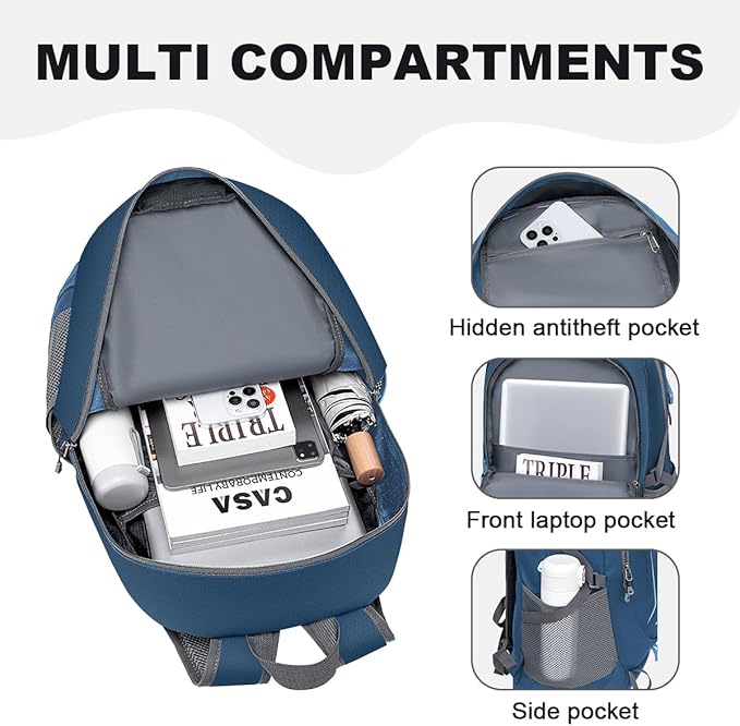 MIYCOO Backpack - Ultra Lightweight Packable Backpack for Travel Camping, Hiking Back Pack Waterproof Foldable Daypack for Men Women Blue