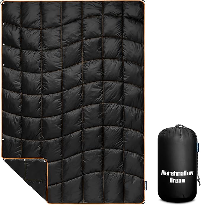 Camping Blanket,MINI Puffy Blanket Lightweight Windproof Water Resistant for Outdoors,Hiking,Beach,Car,Picnic,Stadium
