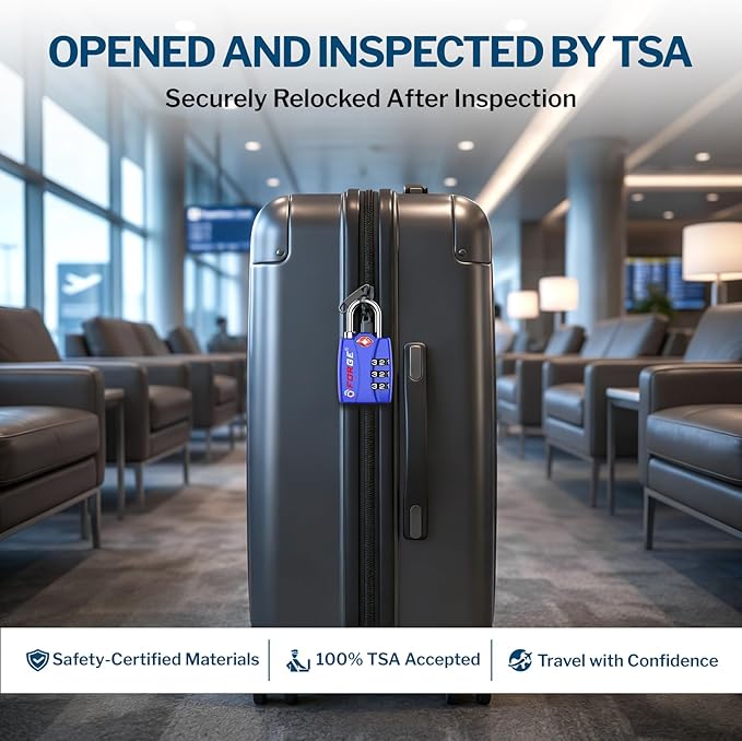 Forge TSA Locks 2 Pack - Open Alert Indicator, Alloy Body and Hardened Steel Shackle with Re-settable 3-Digit Combination