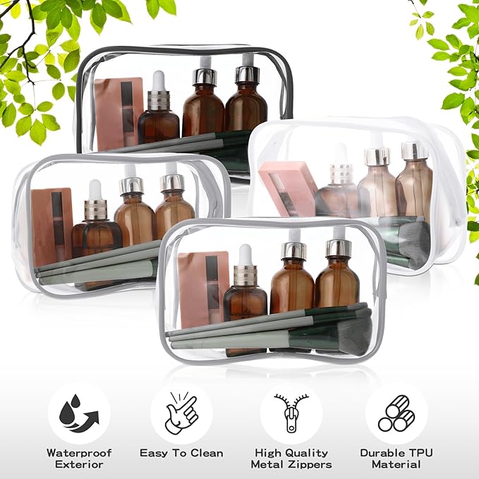 Weewooday 12 Pieces Clear Makeup Bags Cosmetic Storage Bags PVC Zipper Pouches Travel Waterproof Makeup Plastic Case for Women Organizing Toiletries Traveling Bathroom(Medium,Multicolor)