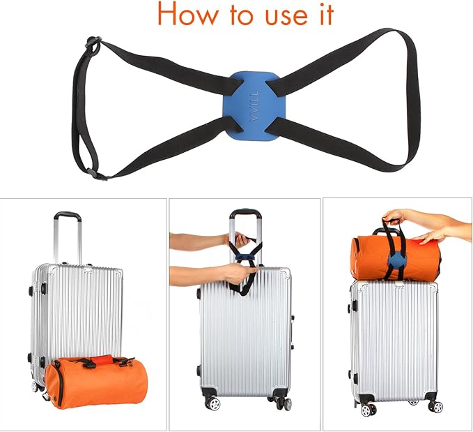 VVILL Bag Bungee, Luggage Straps Suitcase Adjustable Belt - Lightweight and Durable Travel Bag Accessories