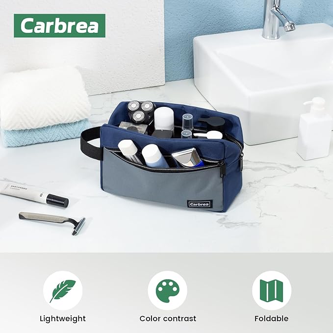 Travel Toiletry Bag - Small Toiletry Bag for Men Skincare Bag for Toiletries Accessories Gifts - Navy Blue