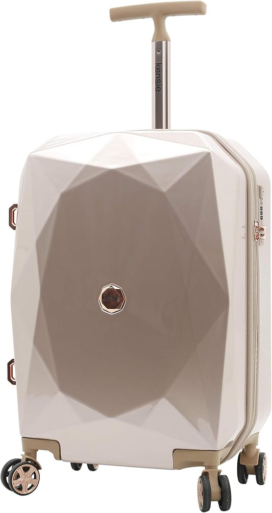kensie Women's Gemstone Luggage Set, Rose Gold, 20-Inch Carry-On