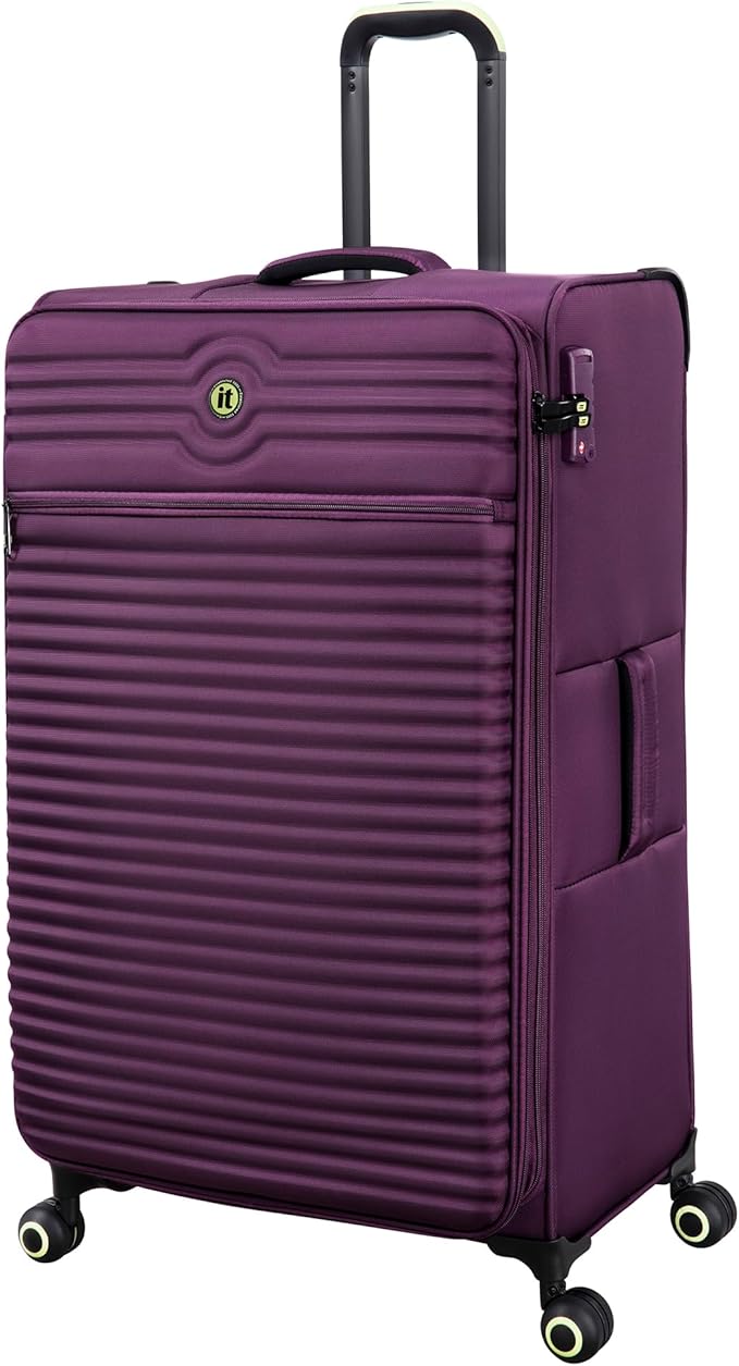 It Luggage Circulator 32" Softside Checked 8 Wheel Expandable Spinner, Italian Plum