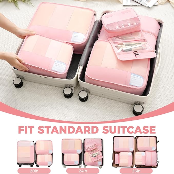 BAGAIL 9 Set Packing Cubes with Packing List Luggage Packing Organizers for Travel Accessories