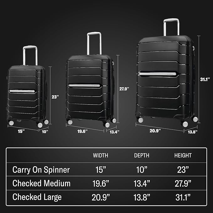 Samsonite Freeform Hardside Expandable with Double Spinner Wheels, Merlot, Checked-Medium 24-Inch