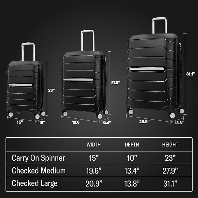 Samsonite Freeform 28-Inch Large Luggage with Dual 360° Spinner Wheels - Checked Suitcase - TSA Lock, Airline-Approved - Lightweight Durable Polypropylene Expandable Hardshell - Sage Green