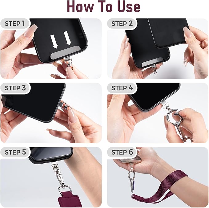 Tiostep Clip and Go Strap for Phone with Wallet Crossbody Phone Lanyard and Detachable Checkered Bag with ID Window and RFID Pouch for Daily Travel.