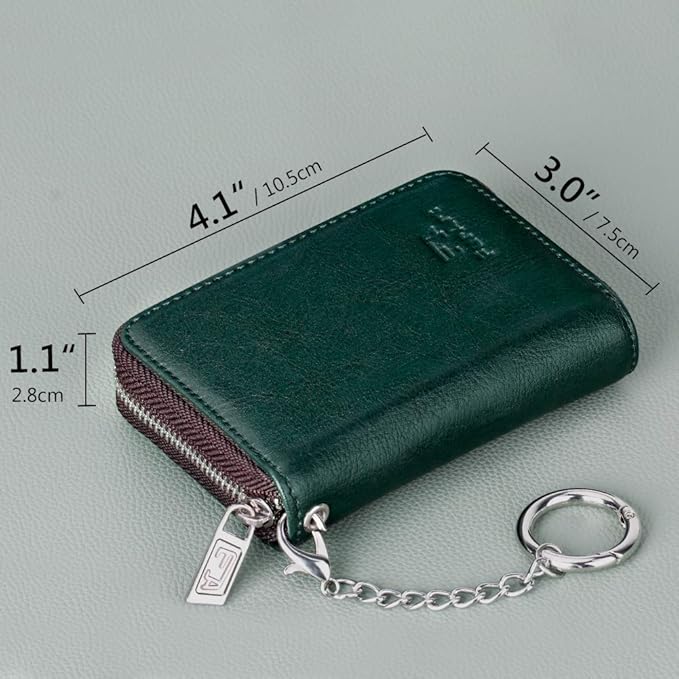 FurArt Zipper Wallet Women, RFID Blocking Credit Card Wallet, Business Card Holder, Compact Size KeyChain Wallet