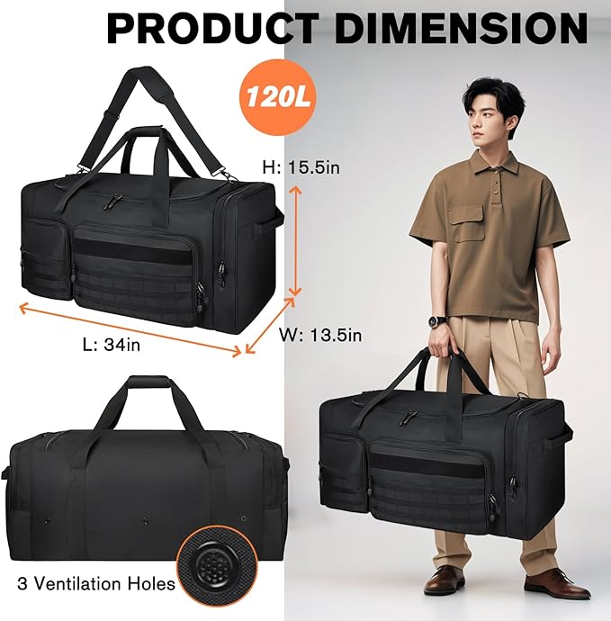 Goloni 130L Heavy Duty Large Duffle Equipment Bag,Catchers Gear Bag with Shoe Compartment,Baseball Duffle Bag