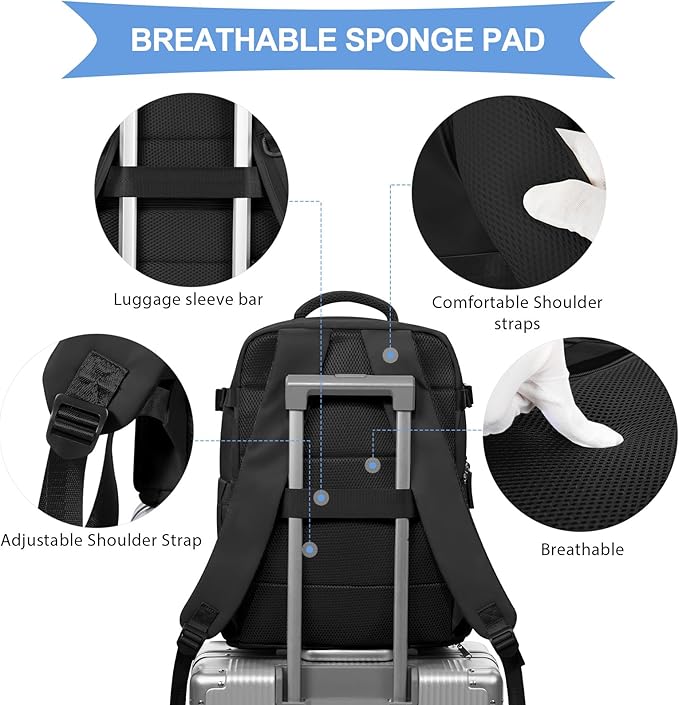 coowoz Travel Backpack For Women Men Airline Approved,Carry On Backpack,Large Hiking Laptop College Backpacks Waterproof Outdoor Sports Rucksack Casual Daypack Fit 15.6 Inch Backpacks