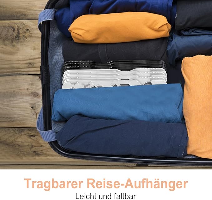 NICEDACK Premium Travel Hangers, Portable Folding Clothes Hangers, Super Bearing Collapsible Hanger Foldable Clothes Drying Rack for Travel, Indoor and Outdoor Use(3 White + 3 Black)