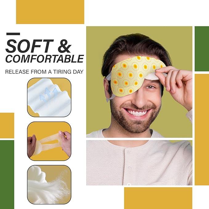 16 Packs Steam Eye Masks for Dry Eyes Heating Eye Mask Warm Compress for Eyes Relief Stress, Eye Fatigue Travel Essential Self Heating Moist Sleep Mask SPA Accessories