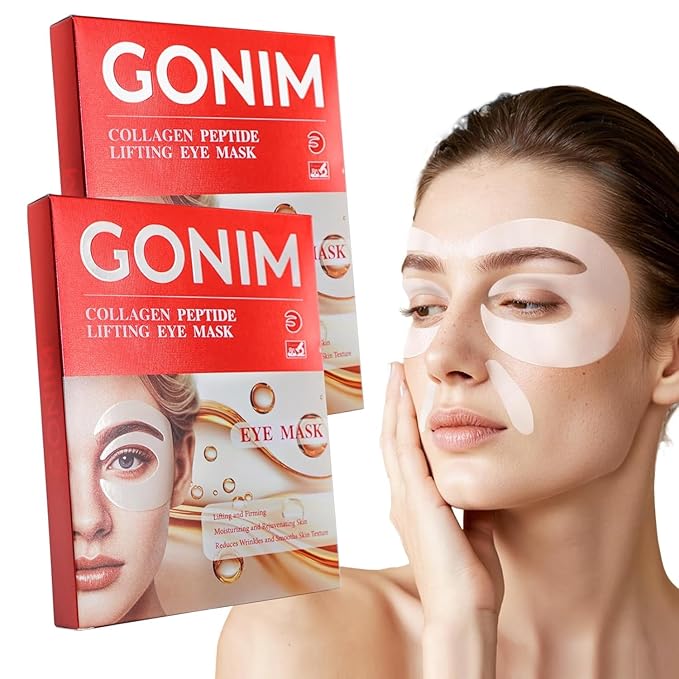 GONIM Under Eye Patches 360° Fit, Eye Mask with Collagen Peptide,Salmon DNA PDRN,Retinol,Caffeine & Niacinamide, PDRN Eye Patches for Puffy Eyes and Dark Circles, Gifts for Women, Hydrating 4pairsx2