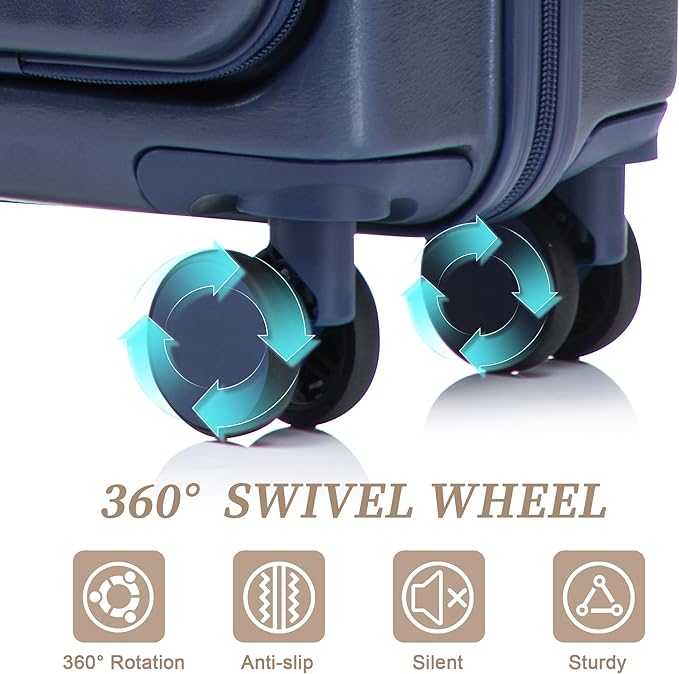 Hardside Luggage, Lightweight Suitcase with Spinner Wheels, 20/14 Inch