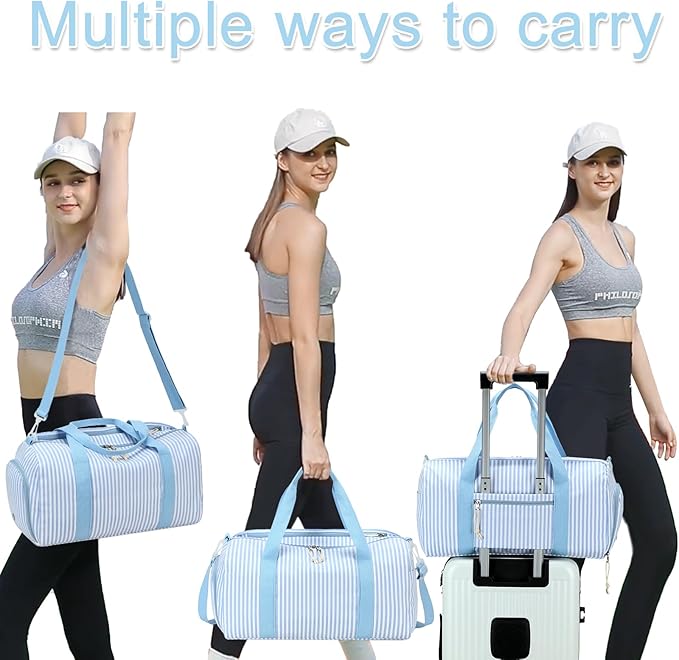 BLUBOON Duffle Bag Girls Kids Cute Gym Bag with Shoes Compartment & Wet Separation Waterproof Sports Overnight Travel Bag