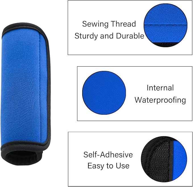 2 Pack Luggage Handle Wraps for Luggage Suitcase Travel Bags (Blue)