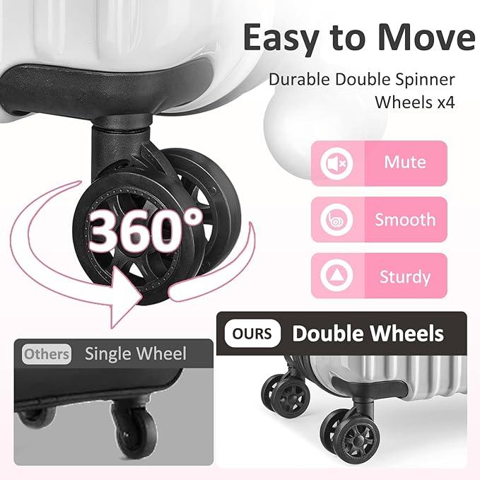 Carry on Luggage 2 Sets(20in/24in) with Spinner Wheels, Lightweight PC+ABS Hard Shell Suitcases, Expandbale Storage & TSA Aprovel Lock