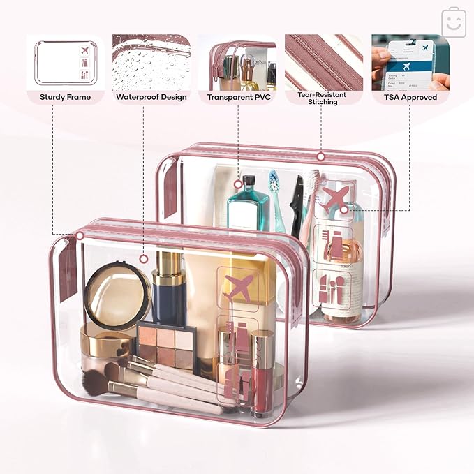 Veken 11 Set Compression Packing Cubes for Travel Essentials,Compressible Expandable Large Luggage Suitcase Organizer Bags for Clothing,Durable Space Saver Storage Bags with Toiletry Bags(Light Coral)