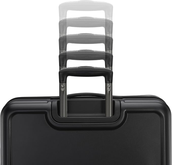 American Tourister Fathead Carry-On Luggage - Airline Approved - Customize with Sports or Character Decal - Durable Hardshell with 1.5" Expansion - 360° Spinner Wheels - RightHeight™ Handle - Black