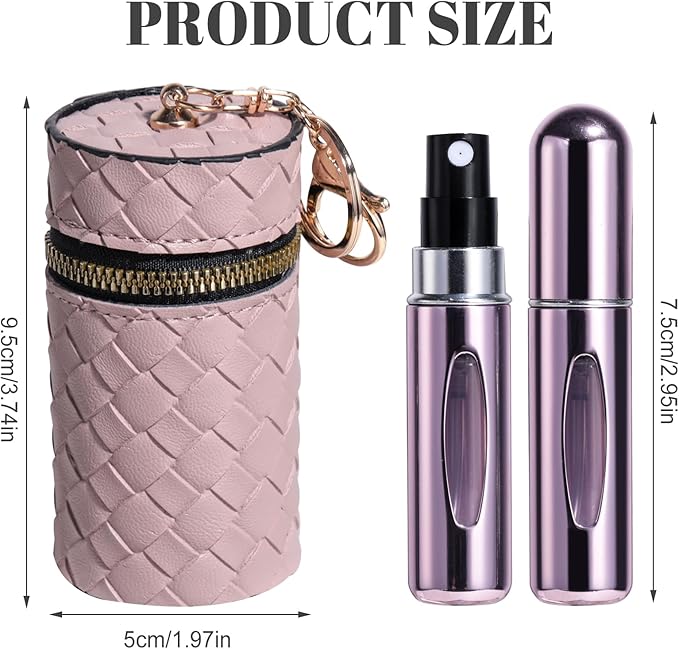 JPNK Mini Refillable Perfume Portable Atomizer Bottle 5PCS Travel Size Spray Refillable Refill Bottle 5 ml with Travel and Outgoing Bag
