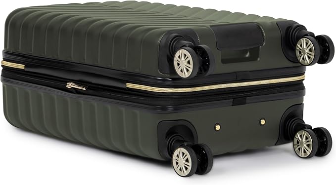 Kenneth Cole REACTION Madison Square Lightweight Hardside Chevron Expandable Spinner Luggage, Olive, 2-Piece Set (20" & 28")