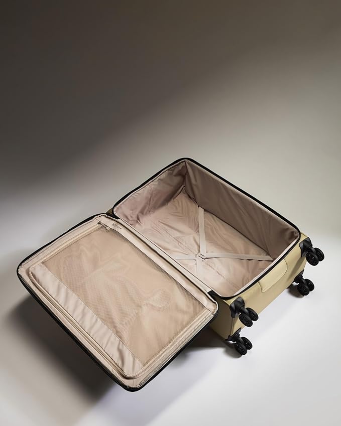 ANTLER - Soft Stripe Large Luggage - 31" Softside Suitcase, Durable, Lightweight & Expandable, 4 Spinner Wheels - Adjustable Handle, TSA Lock, Sand Yellow