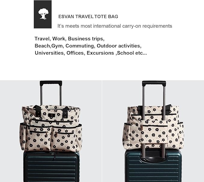 Weekender Bag Carry On Bag Overnight Tote Travel Duffle with 13 Pockets for Travel,Work，Gym,Beach,Teacher,Nurse