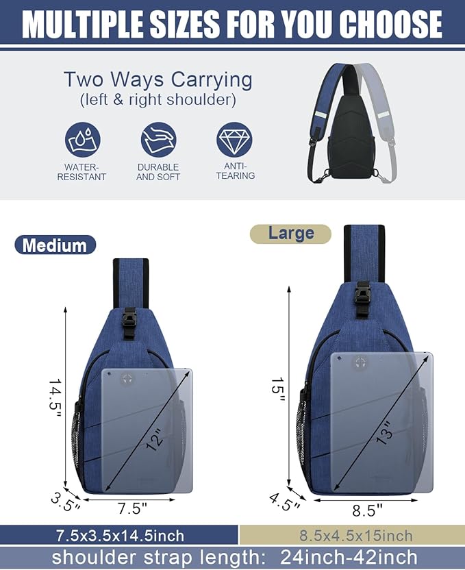 Crossbody Bags for Women Men Trendy Sling Bag Backpack Casual Chest Bag with Convertible Shoulder Strap