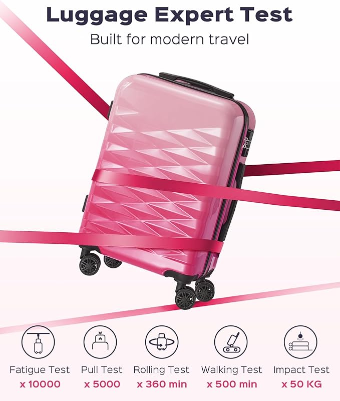 Suitour luggage sets 3 piece,Hardside Lightweight Suitcase Sets with Spinner Wheels & TSA lock,20/24/28 in Large Suitcase