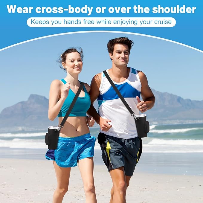 Royal Caribbean Cruise Essentials 2025 – 2‑Pack Neoprene Drink Sling + Cruise Card Holder, Hands‑Free Cup Holder for Royal Caribbean