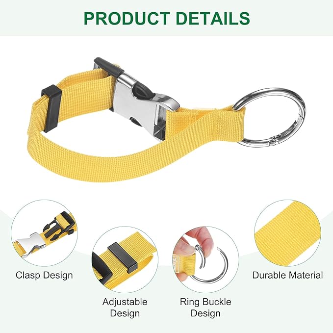 M METERXITY 1-Pack Add A Bag Luggage Strap, Adjustable Suitcase Belt for Connecting Luggage/Backpack/Jacket, Carry Strap with Ring Buckle [Yellow]