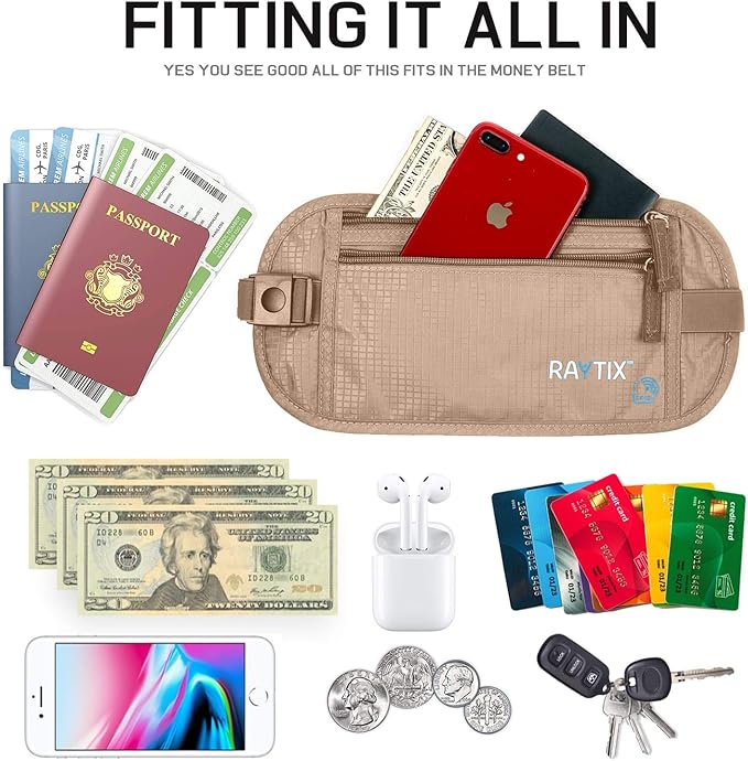 Money Belt For Travel Wallet Belt Passport Holder Travel Pouch to Protect You With RFID Transmissions –Secure, Hidden