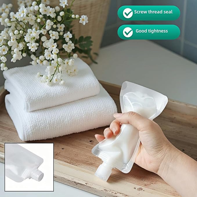 Chinshwehaw Travel Bottles Kit Leak Proof Silicone - Refillable Containers for Lotion, Shampoo, Cream (30/50/100ml, 3 Pack)