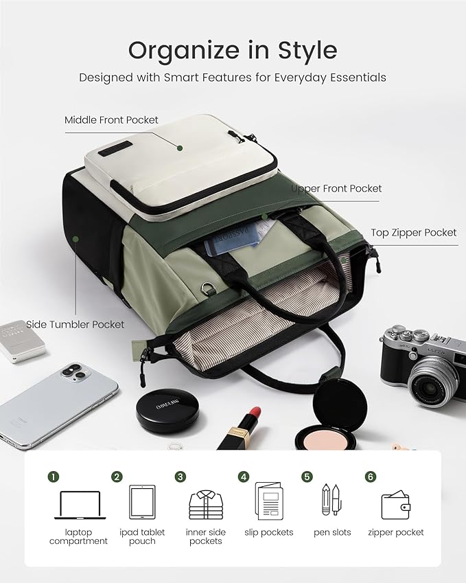LOVEVOOK Laptop Backpack for Women, 15.6 Inch Travel Backpack for Work College Business, Water Resistant Teacher Nurse Bag with Large Capacity, School Bookbag Bags Cute Daypack for Woman Girls