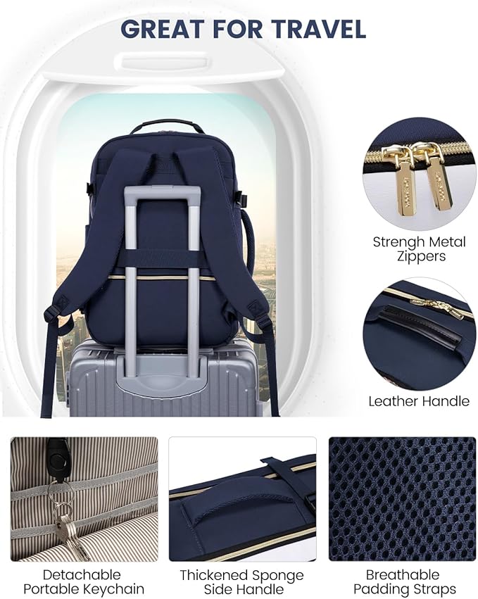 LOVEVOOK Large Travel Backpack for Women & Men, 40L Carry on Backpack for Airplanes, TSA Personal Item Travel Bag fits 17" Laptop, Waterproof Weekender Essentials Airline Approved with 3 Packing Cubes