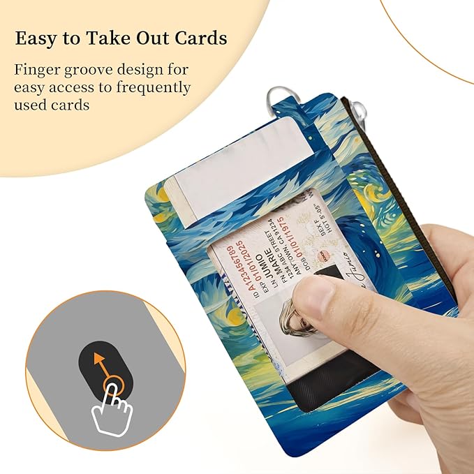 Hancynir Slim Wallet Women Credit Card Holder Sunflowers RFID Small Mini Card Case Front Pocket PU Leather Thin Travel Zipper Coin Cash ID Window Ladies Female Wallet Gifts