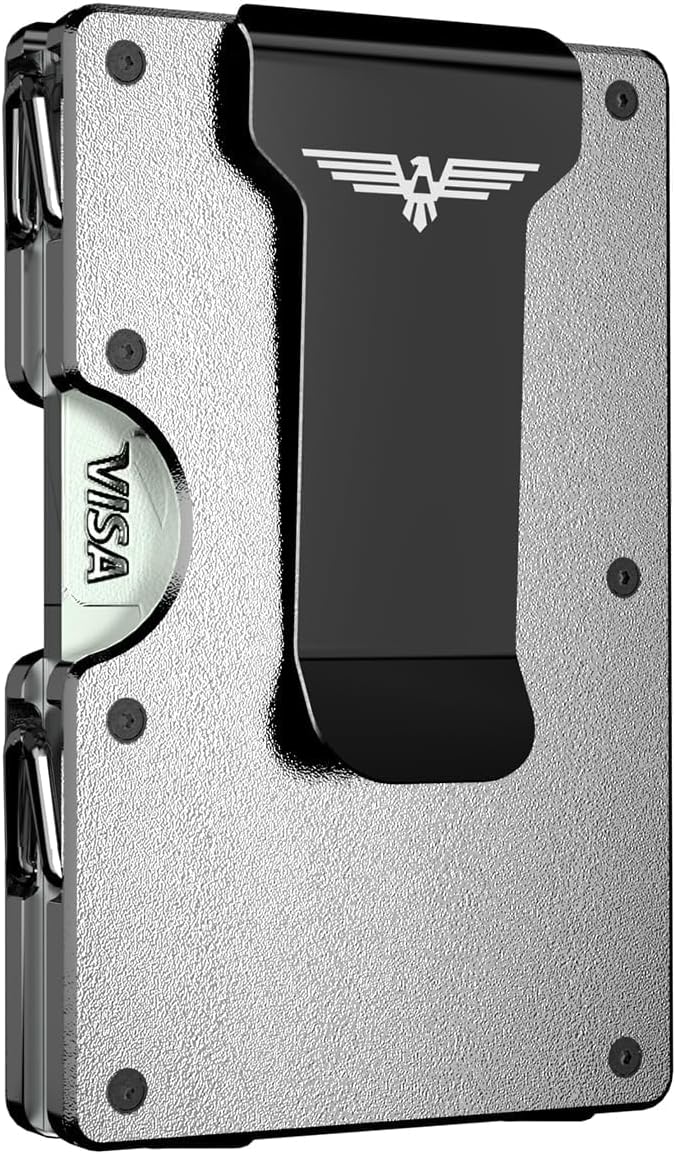 Lenvoten Upgraded Hinged Minimalist Wallet for Men | Slim Metal RFID Blocking Wallet | Credit Card Holder & Money Clip Holds 20 Cards | Premium Scratch-Resistant Finish | Ideal Gift for Men