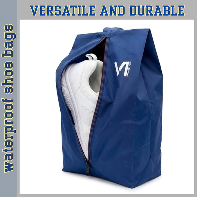 Shoe Bags for Travel with Waterproof Zipper-Durable Polyester Material Shoe Pouch - Large Size Gym Cleat Bag Smell Dust Proof Unisex/Lightweight 6-pack Set
