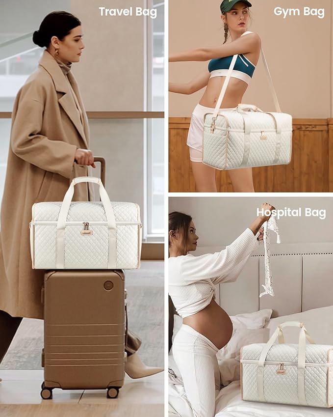 LOVEVOOK Travel Duffle Bag - Weekender & Overnight Bag with Toiletry & Wet Pocket, Carry-On Size, 3pc Set