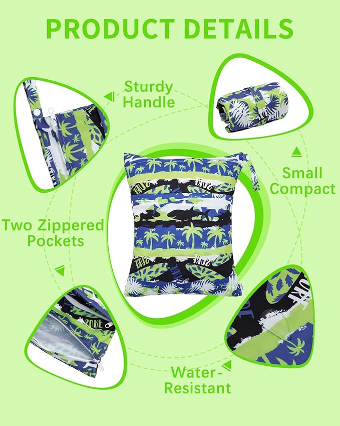 babygoal Hawaii Wet Dry Bags 3 Pack, Waterproof Travel Bags for Swimsuits, Beach, Pool, Gym,Food Storage and Wet Clothes,3LN41-B